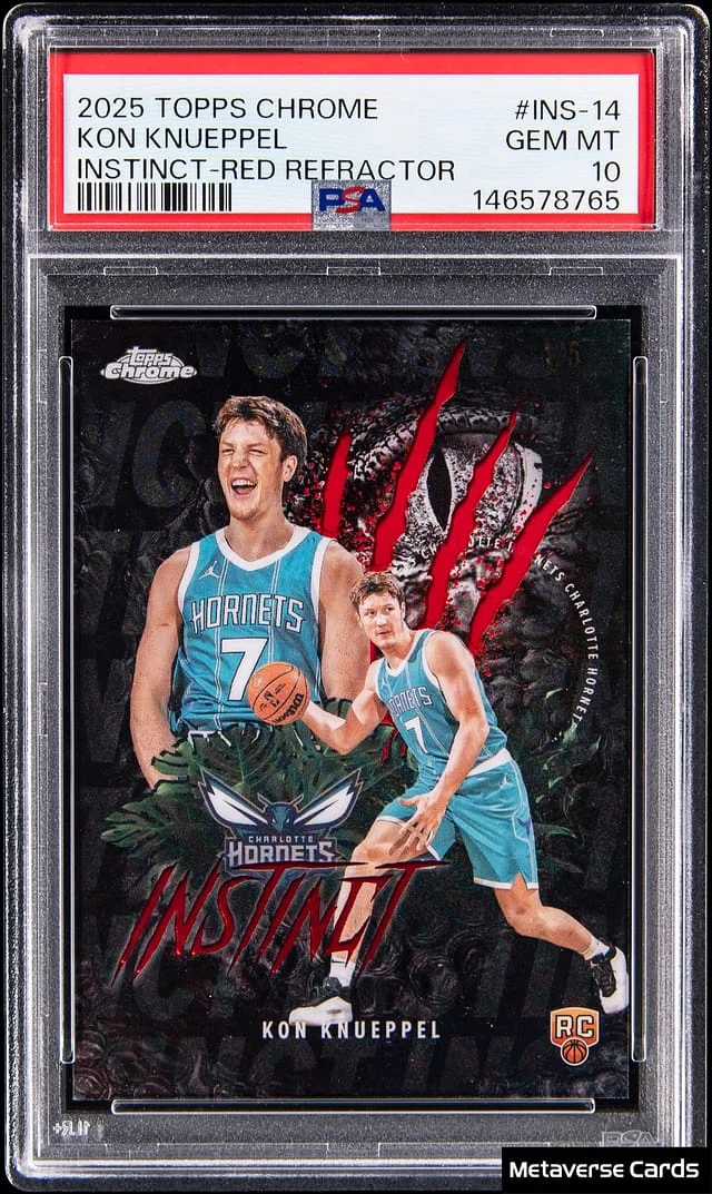 2025-26 Topps Chrome Kon Knueppel Instinct Red Refractor #INS-14 card image