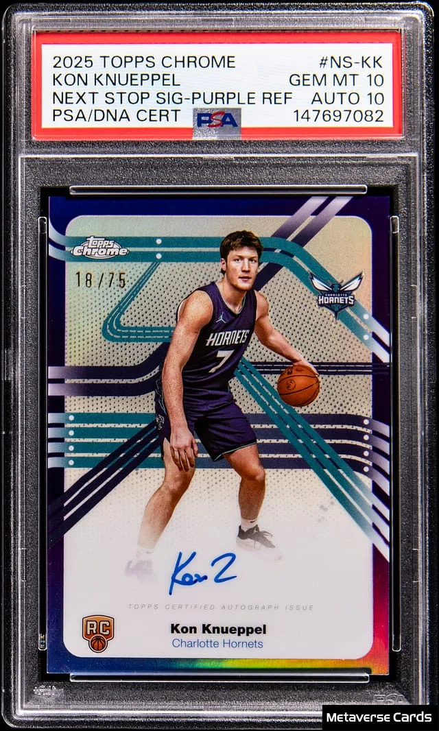 2025-26 Topps Chrome Kon Knueppel Next Stop Signatures White Geometric #NS-KK card image