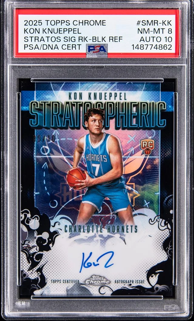 2025-26 Topps Chrome Kon Knueppel Stratospheric Signatures Black Refractor #SMR-KK card image