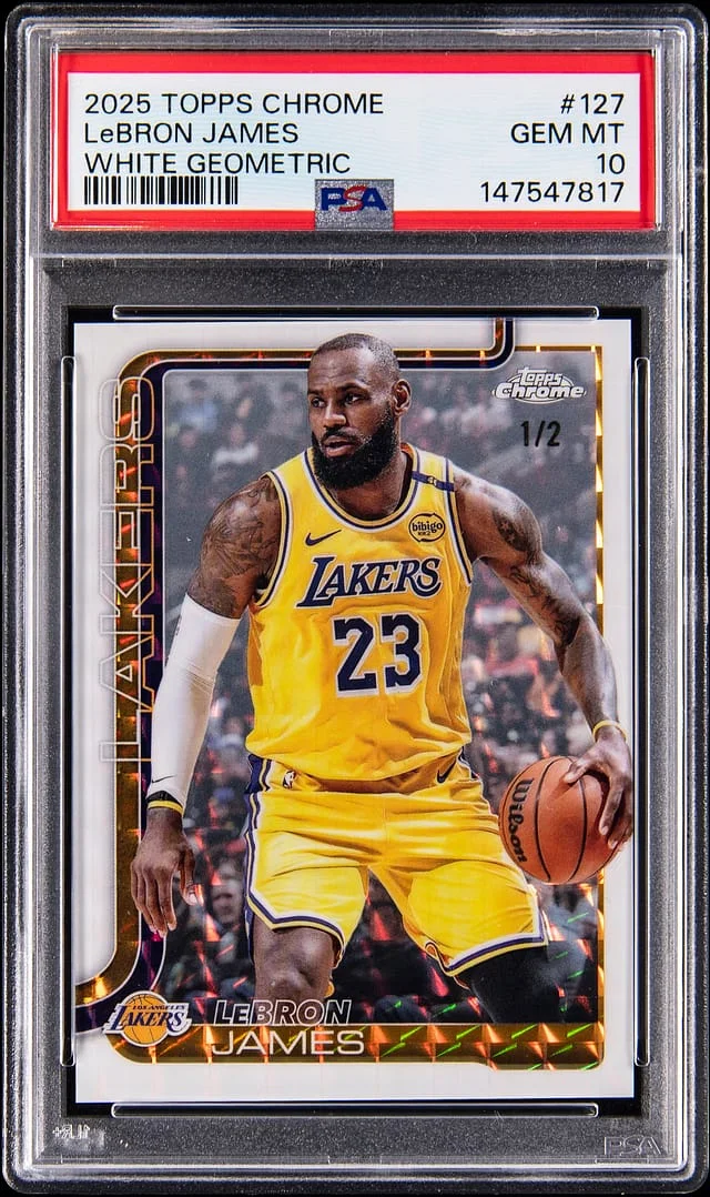 2025-26 Topps Chrome LeBron James White Geometric Refractor #127 card image