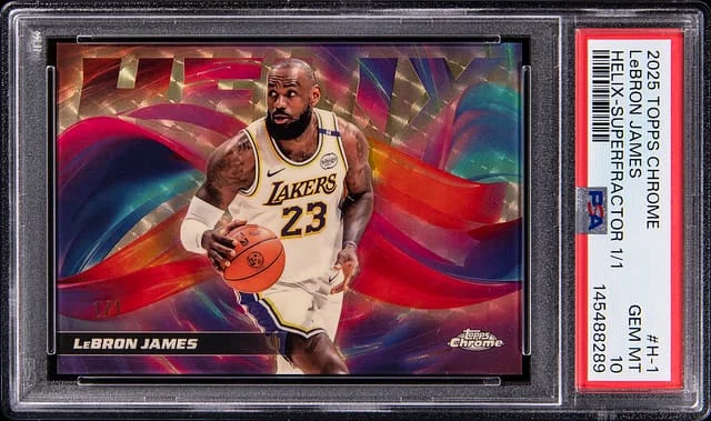 2025-26 Topps Chrome LeBron James Helix SuperFractor #H-1 card image