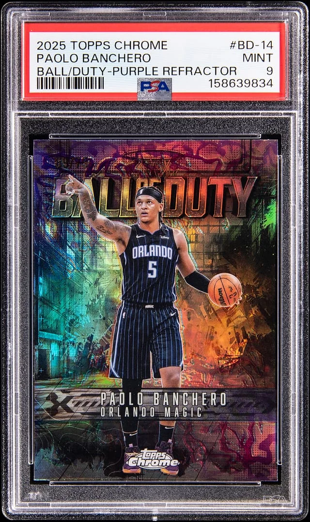 2025-26 Topps Chrome Paolo Banchero Ball of Duty Purple Refractor #BD-14 card image