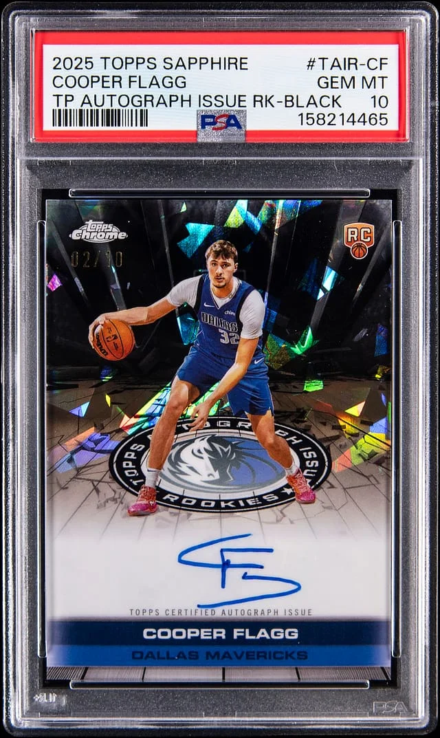 2025-26 Topps Chrome Sapphire Cooper Flagg Topps Autograph Issue Rookies Black Refractor #TAIR-CF card image