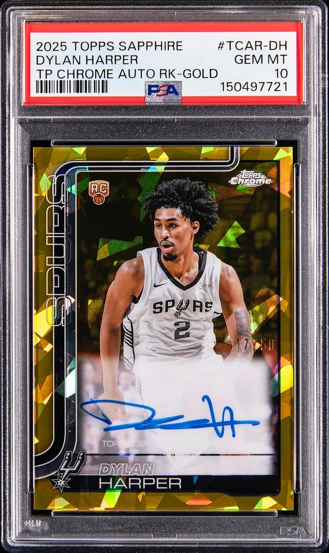 2025-26 Topps Chrome Sapphire Dylan Harper Topps Chrome Autograph Rookies Gold #TCAR-DH card image