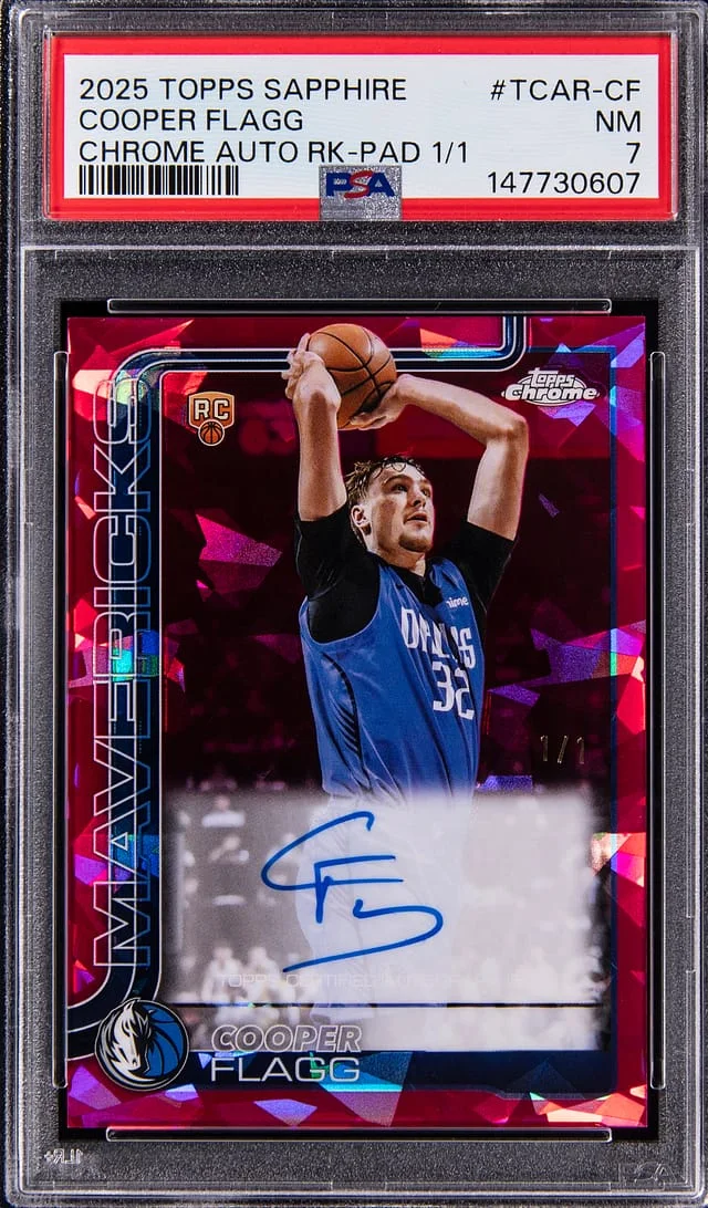 2025-26 Topps Chrome Sapphire Edition Cooper Flagg Chrome Autographs Rookies Padparadscha #TCAR-CF card image