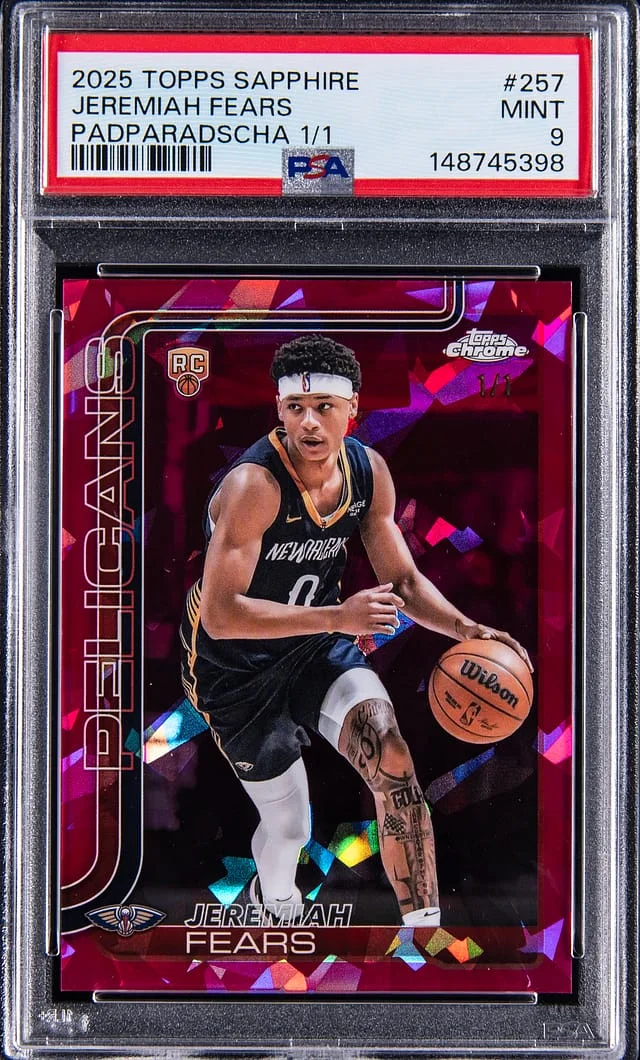 2025-26 Topps Chrome Sapphire Edition Jeremiah Fears Padparadscha #257 card image
