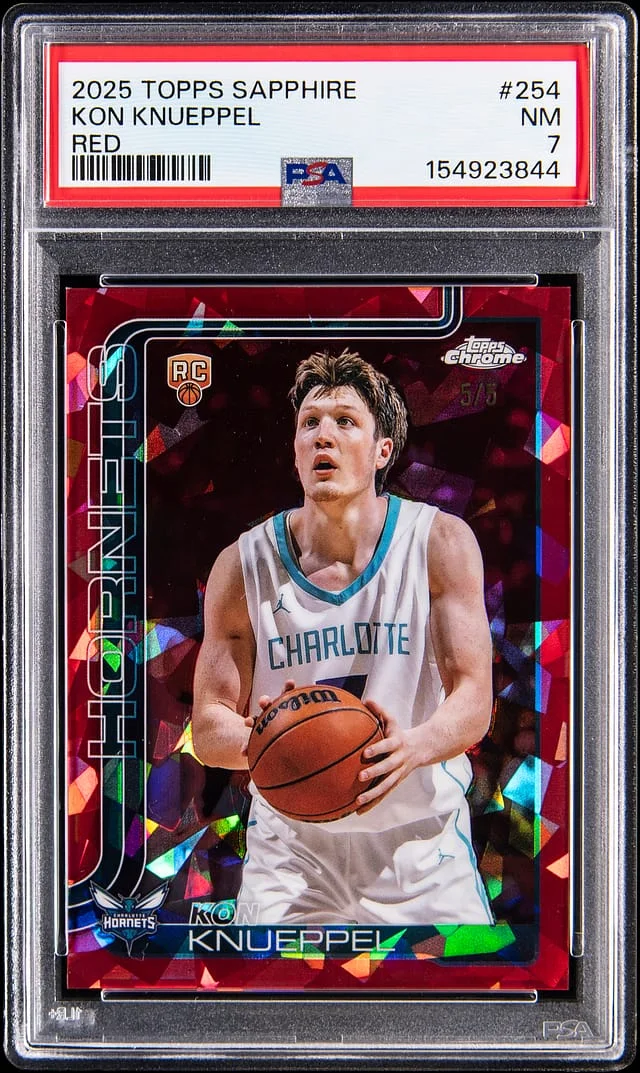 2025-26 Topps Chrome Sapphire Edition Kon Knueppel Red #254 card image