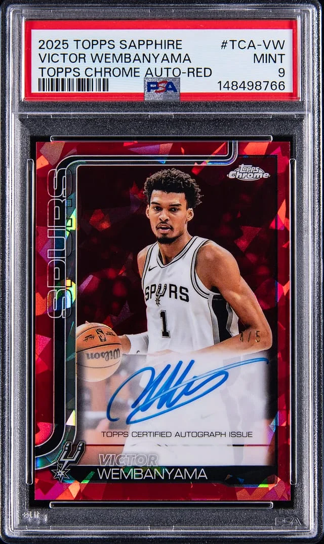 2025-26 Topps Chrome Sapphire Edition Victor Wembanyama Topps Chrome Autographs Black #TCA-VW card image