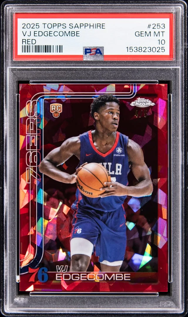 2025-26 Topps Chrome Sapphire V.J. Edgecombe Red #253 card image