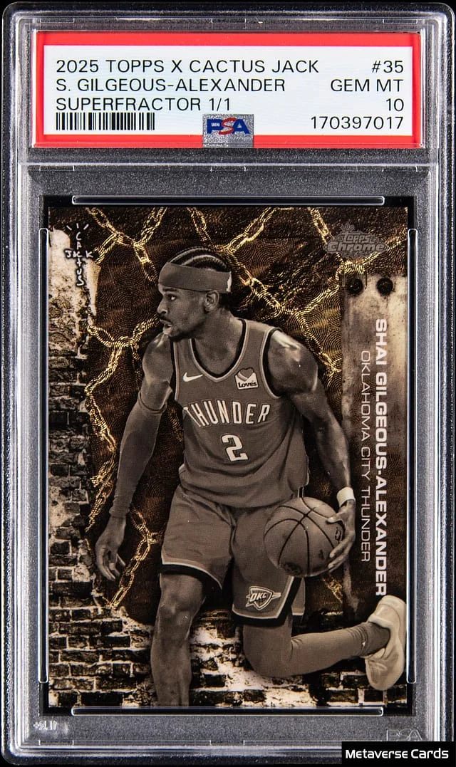 2025-26 Topps Chrome Shai Gilgeous-Alexander x Cactus Jack SuperFractor #35 card image