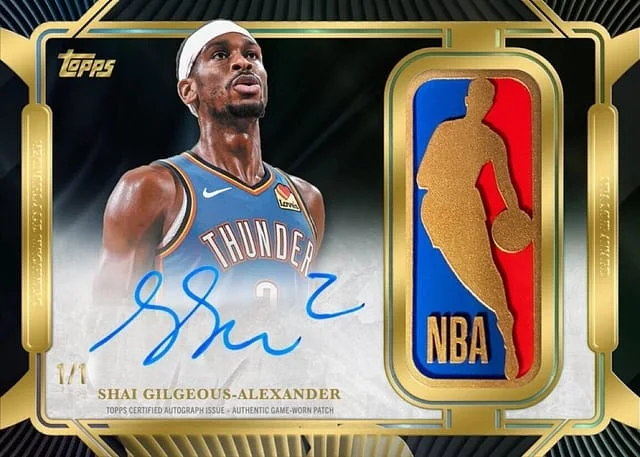 2025-26 Topps Chrome Shai Gilgeous-Alexander Gold Logoman Autographed Relics #GLM-1 card image