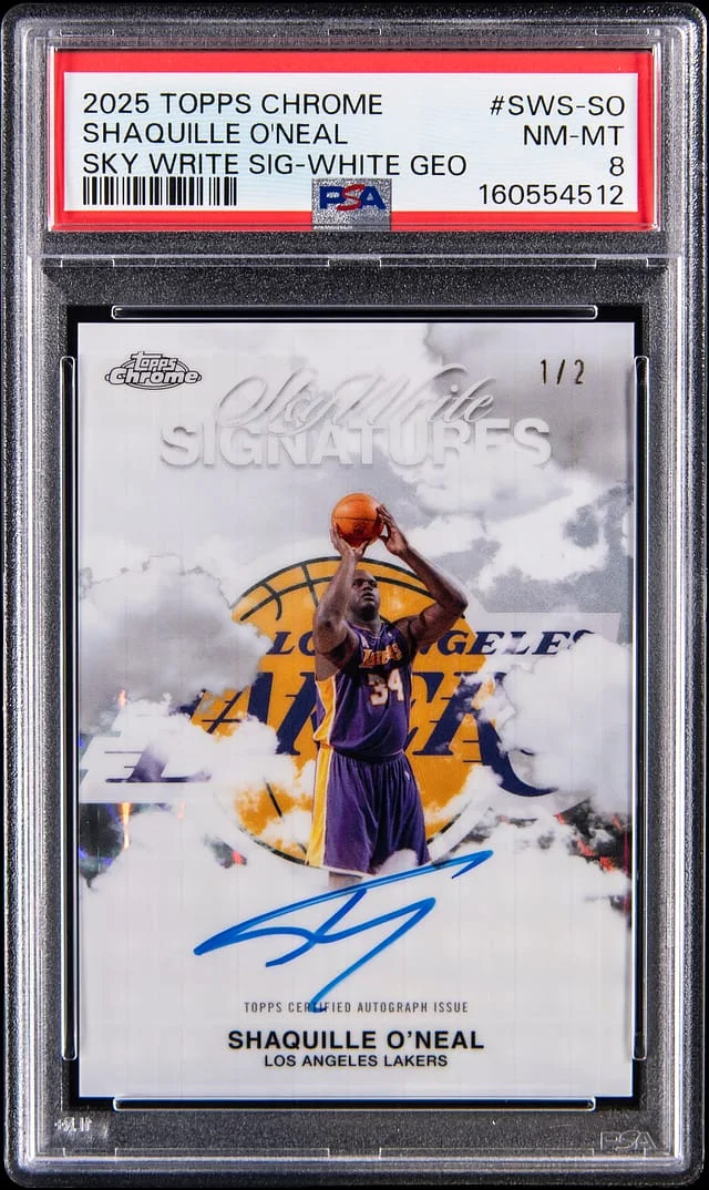 2025-26 Topps Chrome Shaquille O'Neal Sky Write Signatures White Geometric Refractor #SWS-SO card image