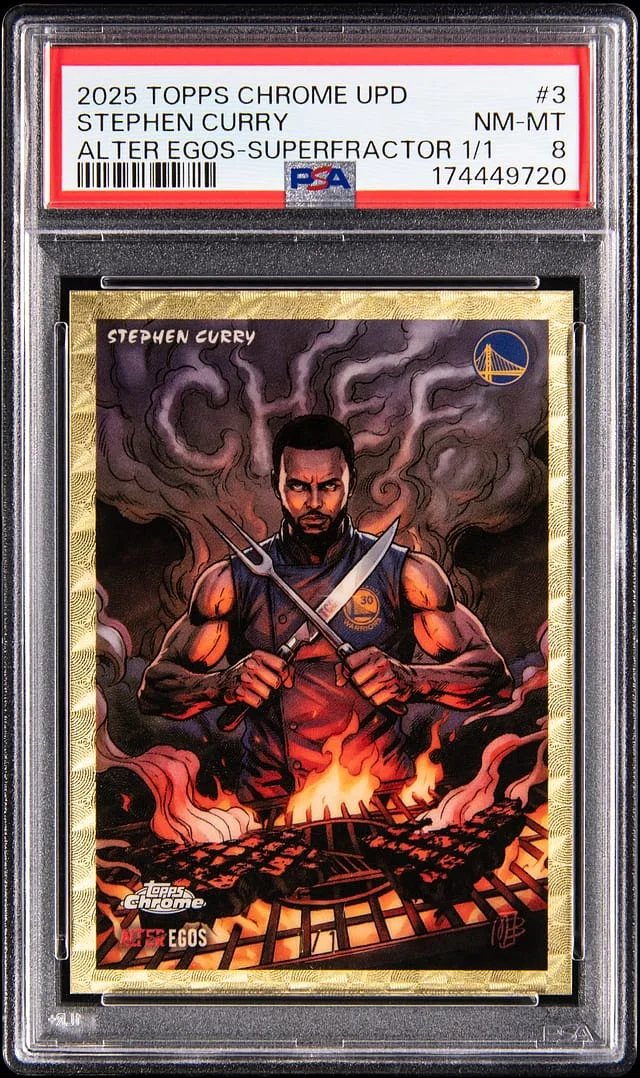 2025-26 Topps Chrome Stephen Curry Alter Egos SuperFractor #AE-3 card image