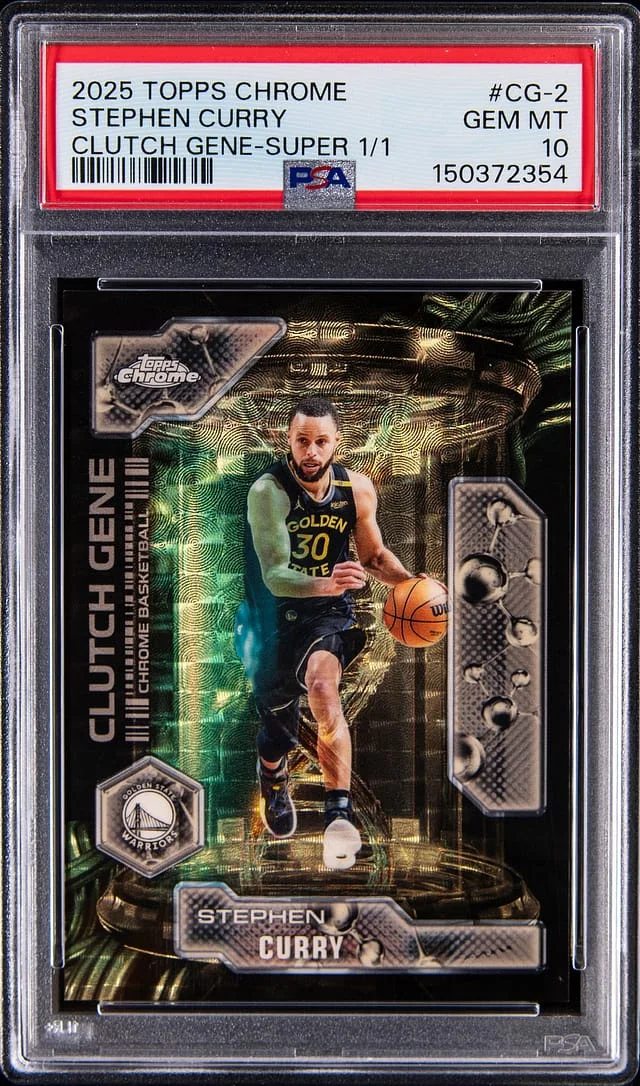 2025-26 Topps Chrome Stephen Curry Clutch Gene SuperFractor #CG-2 card image