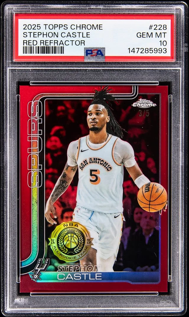 2025-26 Topps Chrome Stephon Castle Red Refractor #228 card image