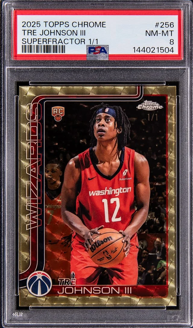 2025-26 Topps Chrome Tre Johnson III SuperFractor #256 card image