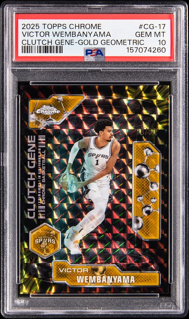 2025-26 Topps Chrome Victor Wembanyama Clutch Gene Gold Geometric #CG-17 card image