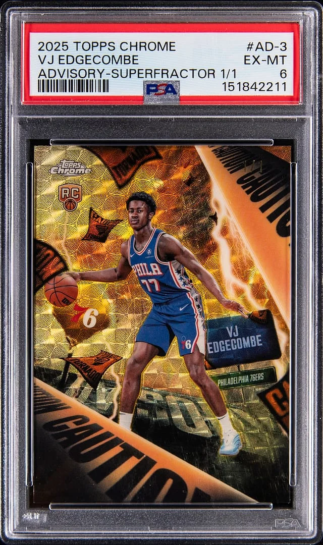 2025-26 Topps Chrome VJ Edgecombe Advisory SuperFractor #AD-3 card image