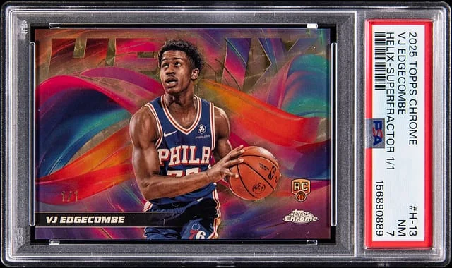 2025-26 Topps Chrome VJ Edgecombe Helix SuperFractor #H-13 card image