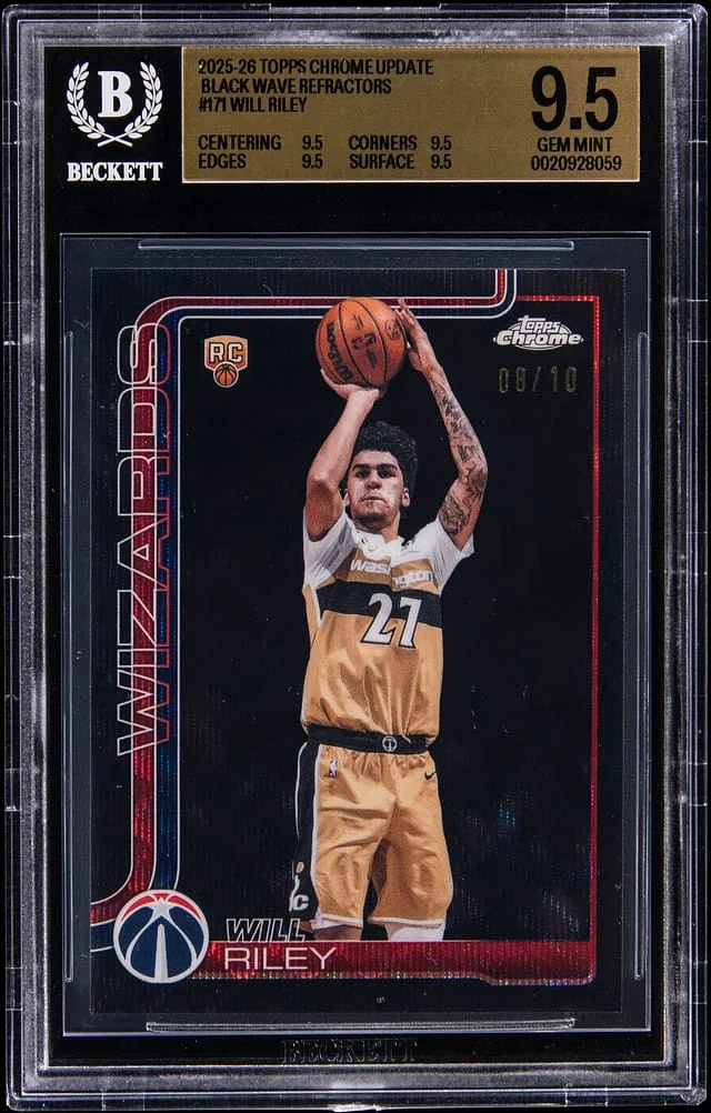 2025-26 Topps Chrome Will Riley Black Wave Refractors #171 card image