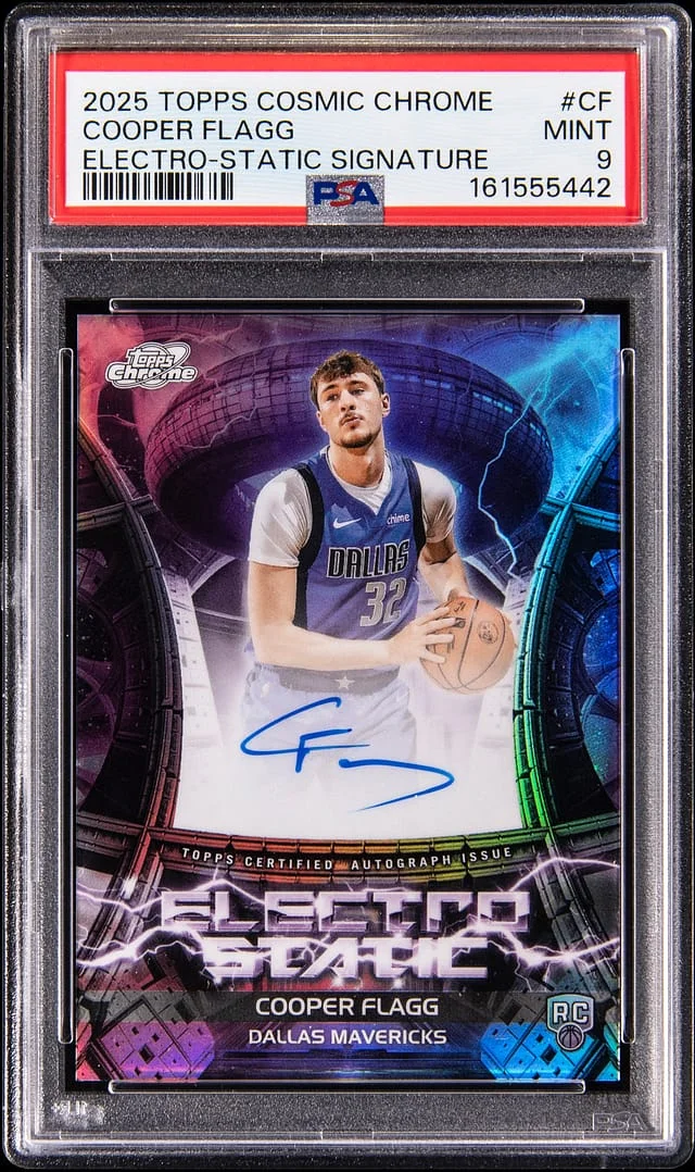 2025-26 Topps Cooper Flagg Cosmic Chrome Electric Static Signatures Gold Interstellar #ESS-CF card image