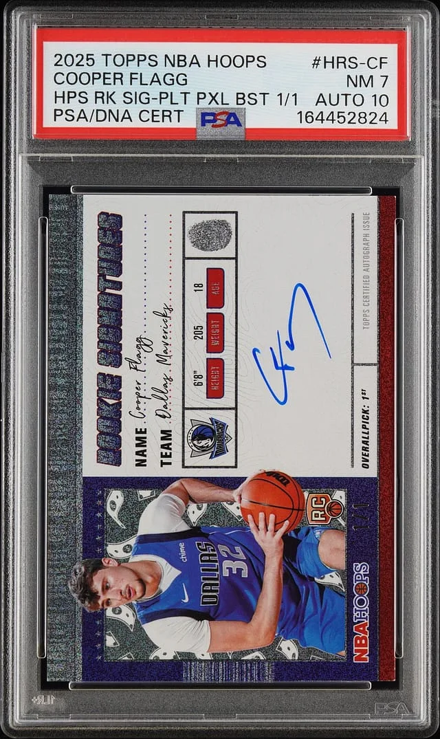 2025-26 Topps Cooper Flagg NBA Hoops Rookies Signatures Platinum Pixel Burst #HRS-CF card image