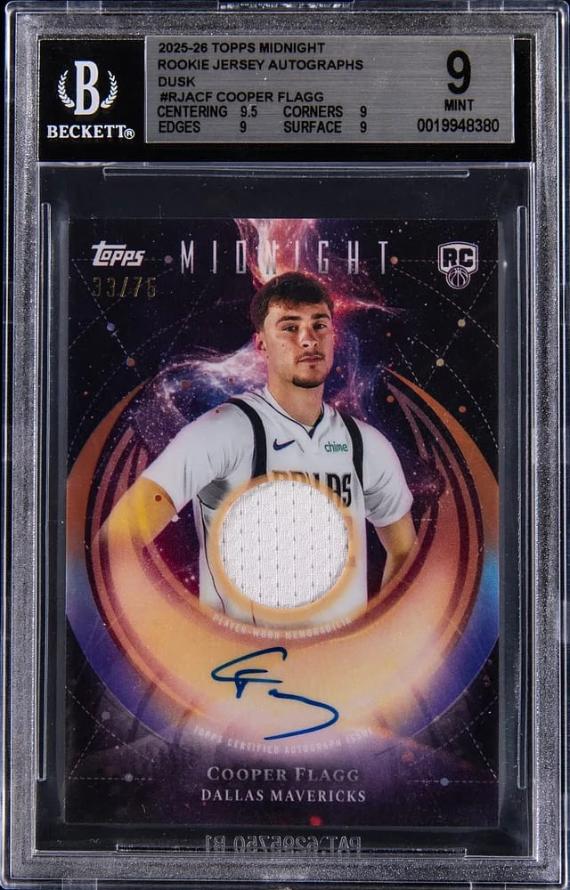 2025-26 Topps Cooper Flagg Midnight Jersey Autographs Dusk #RJACF card image