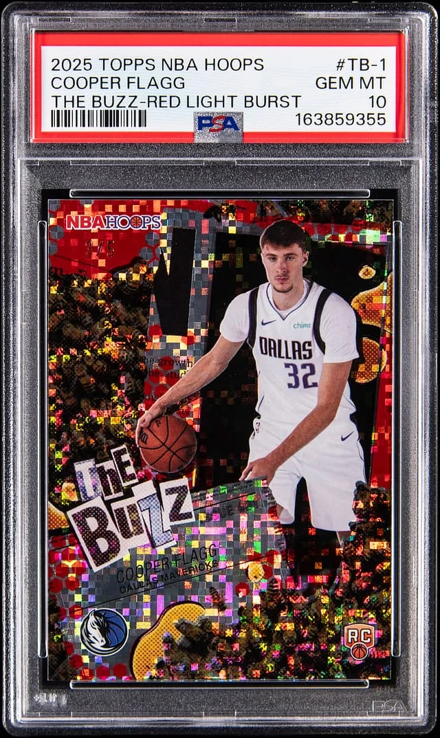 2025-26 Topps Cooper Flagg NBA Hoops The Buzz Red Light Burst #TB-1 card image