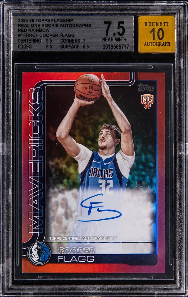 2025-26 Topps Cooper Flagg Flagship Real One Autographs Red Rainbow #TFRR-CF card image