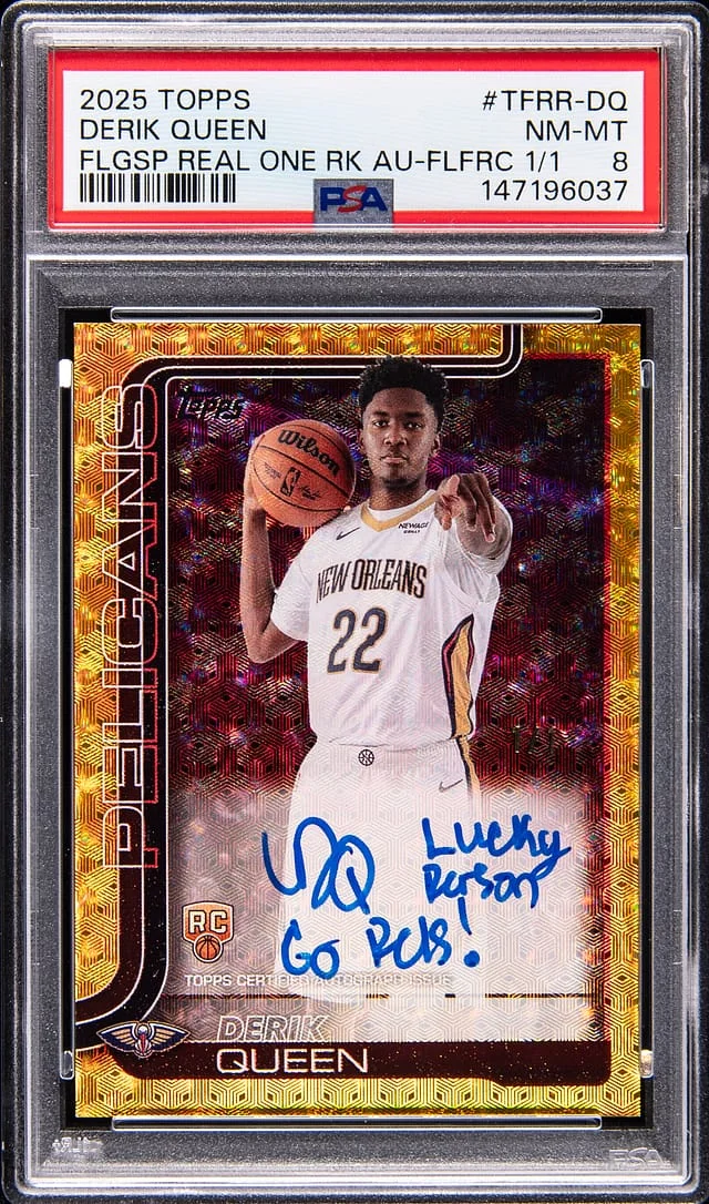 2025-26 Topps Derik Queen Flagship Real One Autographs FoilFractor #TFRR-DQ card image