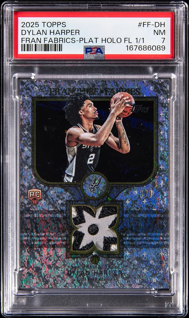 2025-26 Topps Dylan Harper Franchise Fabrics Platinum Holo Foil #FF-DH card image