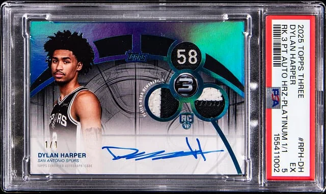 2025-26 Topps Dylan Harper Three 3 Patch Autographs Horizontal Platinum #RPH-DH card image