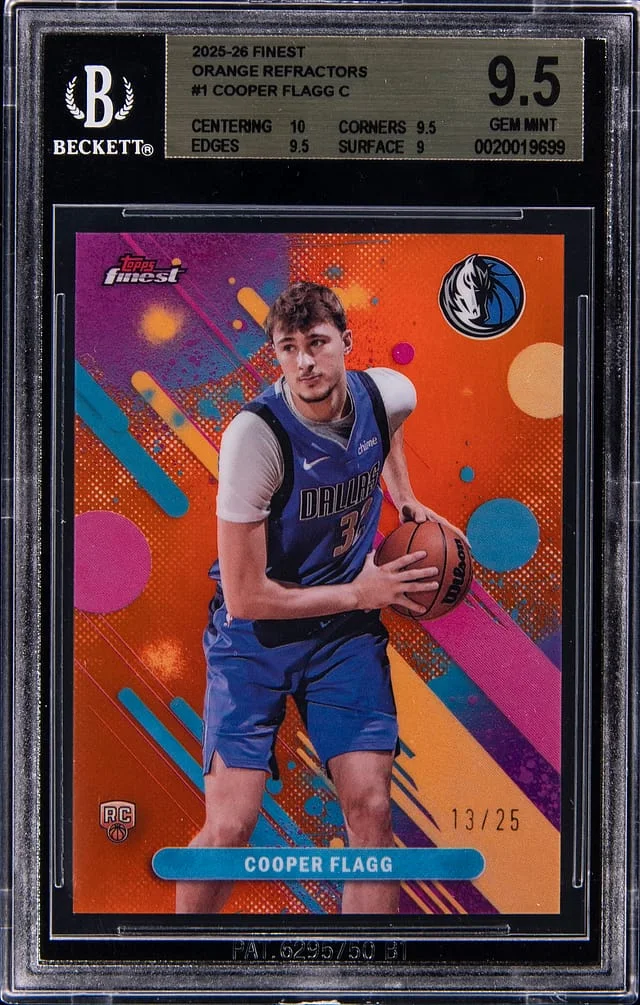 2025-26 Topps Finest Cooper Flagg Orange Refractor #1 card image