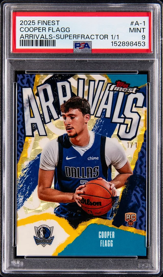 2025-26 Topps Finest Cooper Flagg Arrivals SuperFractor #A-1 card image