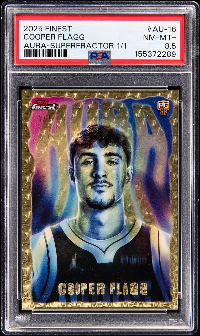 2025-26 Topps Finest Cooper Flagg Aura SuperFractor #AU-16 card image