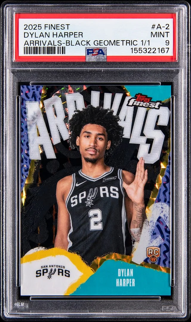 2025-26 Topps Finest Dylan Harper Arrivals Black Geometric Refractor #A-2 card image