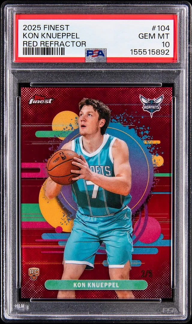 2025-26 Topps Finest Kon Knueppel Red Refractor #104 card image