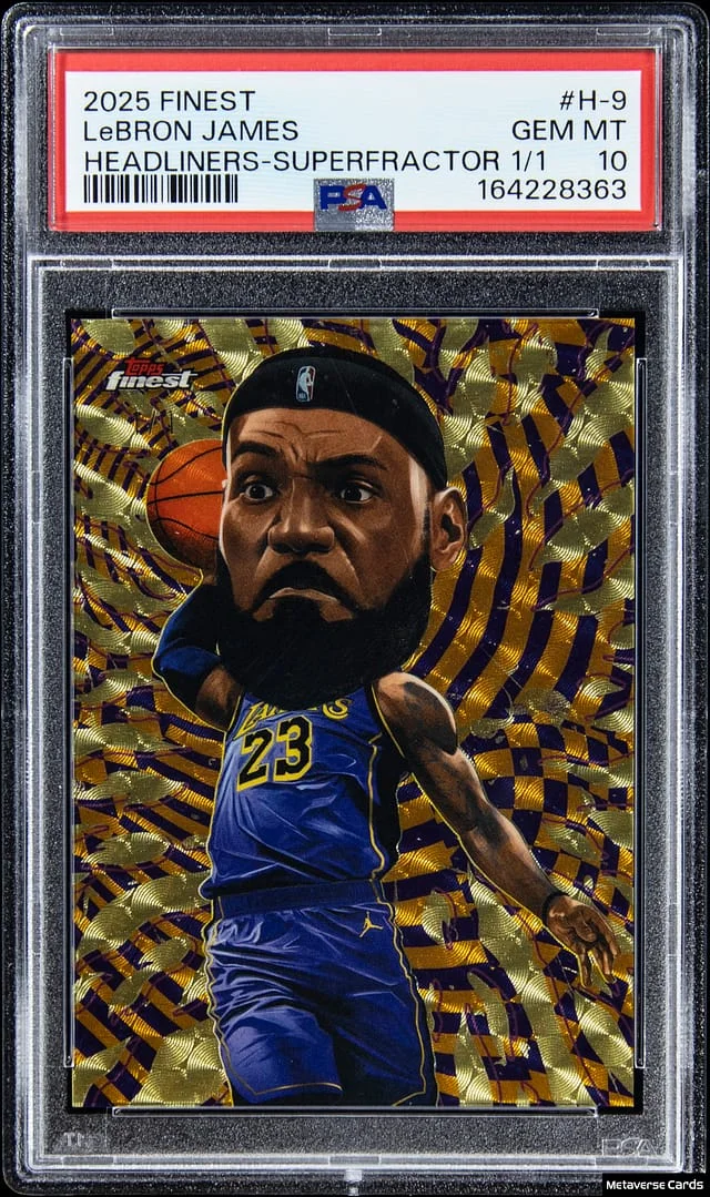 2025-26 Topps Finest LeBron James Headliners SuperFractor #H-9 card image