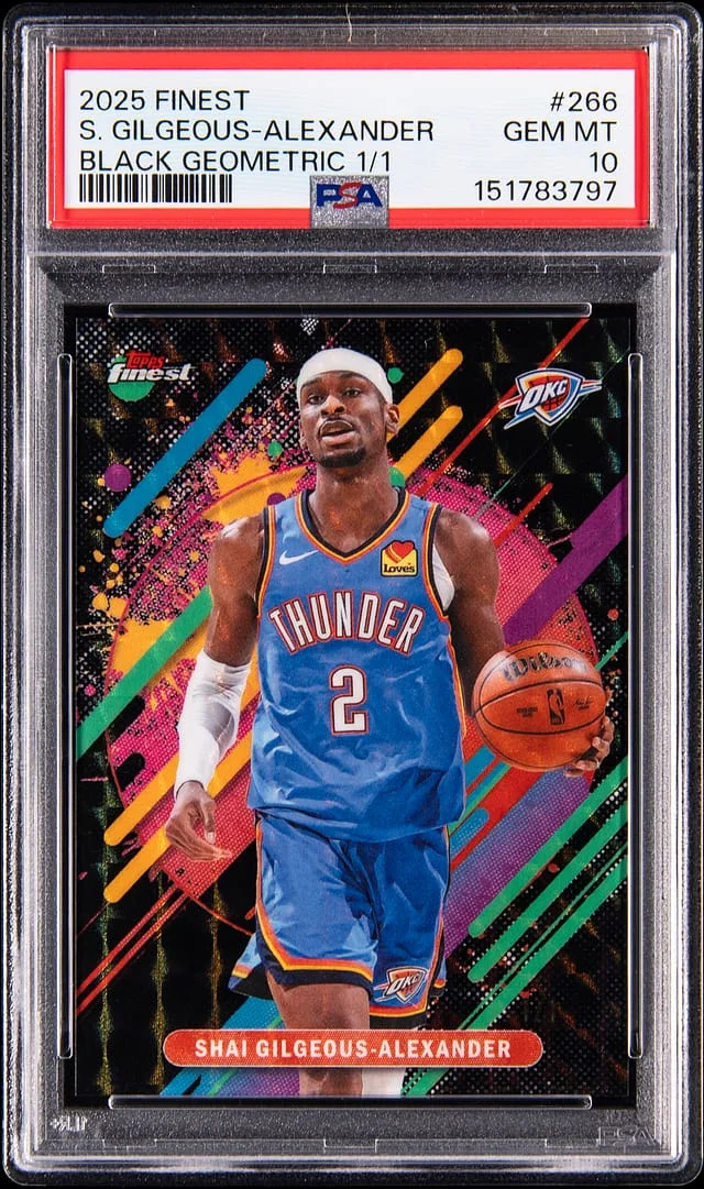 2025-26 Topps Finest Shai Gilgeous-Alexander Black Geometric #266 card image