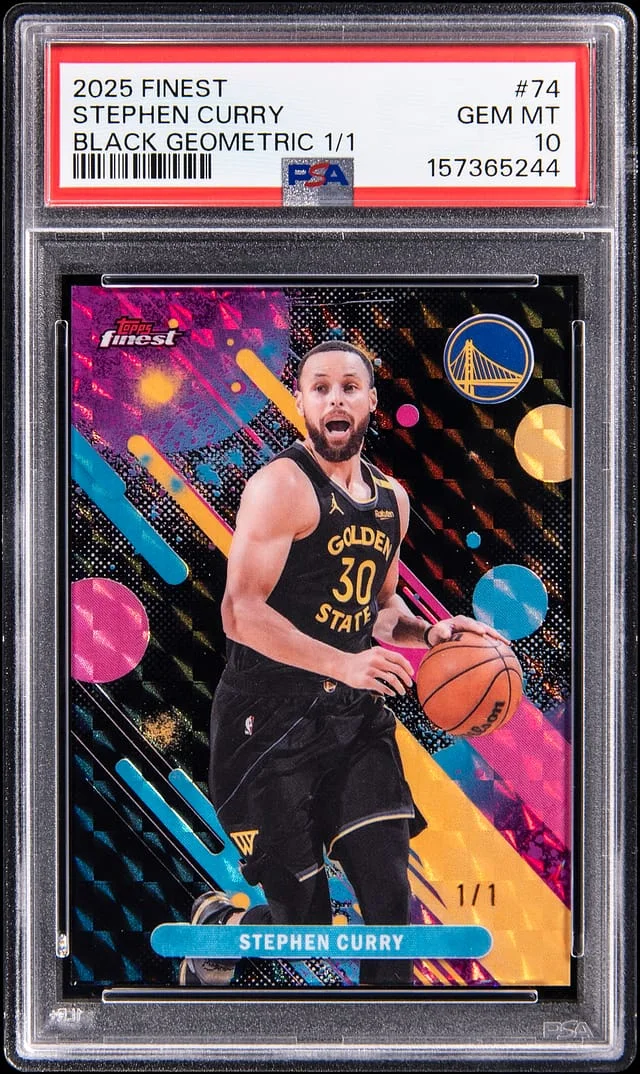 2025-26 Topps Finest Stephen Curry Black Geometric #74 card image