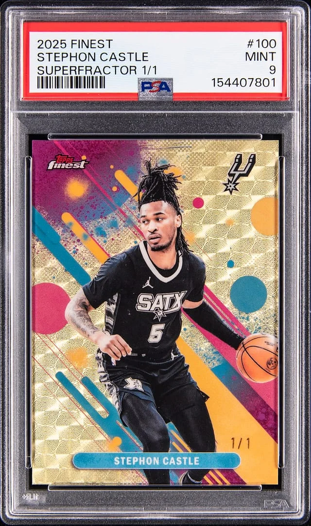 2025-26 Topps Finest Stephon Castle SuperFractor #100 card image