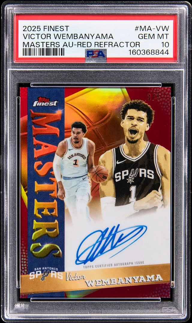 2025-26 Topps Finest Victor Wembanyama Masters Autograph Red Refractor #MA-VW card image