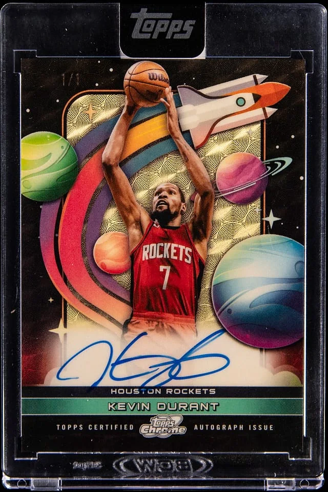 2025-26 Topps Kevin Durant Cosmic Chrome First Flight Signatures SuperFractor #FF-KD card image