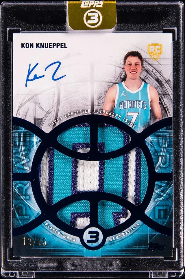 2025-26 Topps Kon Knueppel Patch - Topps Encased 3 Relic Autographs Prime #RAP-KK card image