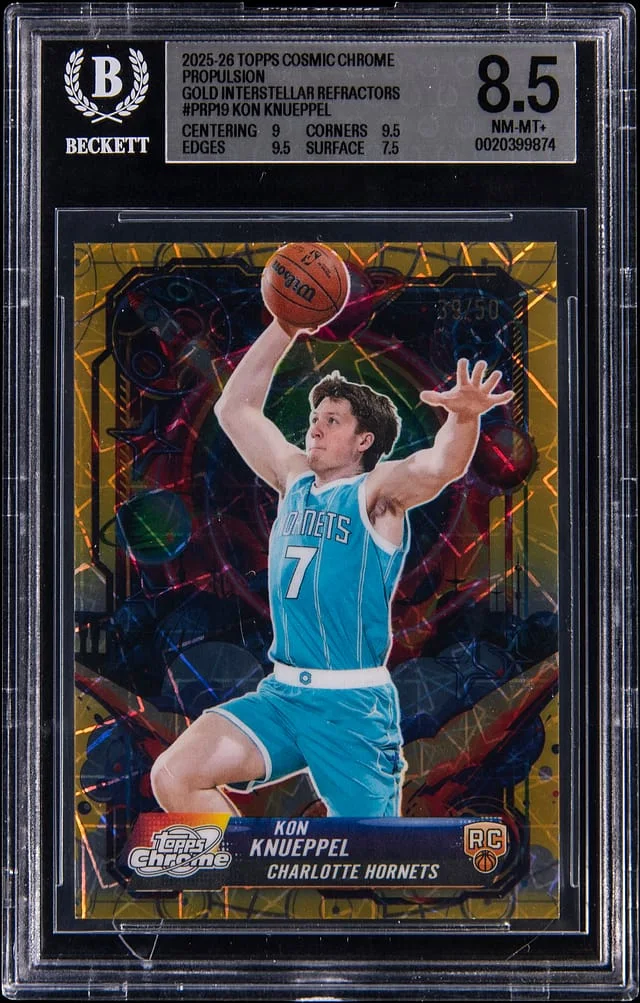 2025-26 Topps Kon Knueppel Cosmic Chrome Propulsion Gold Interstellar Refractors #PRP-19 card image