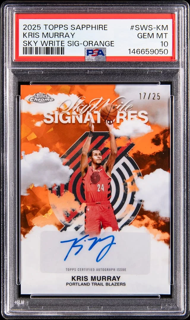 2025-26 Topps Kris Murray Sapphire Sky Write Signatures Orange #SWS-KM card image