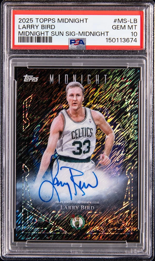 2025-26 Topps Larry Bird Midnight Sun Signatures Midnight #MS-LB card image