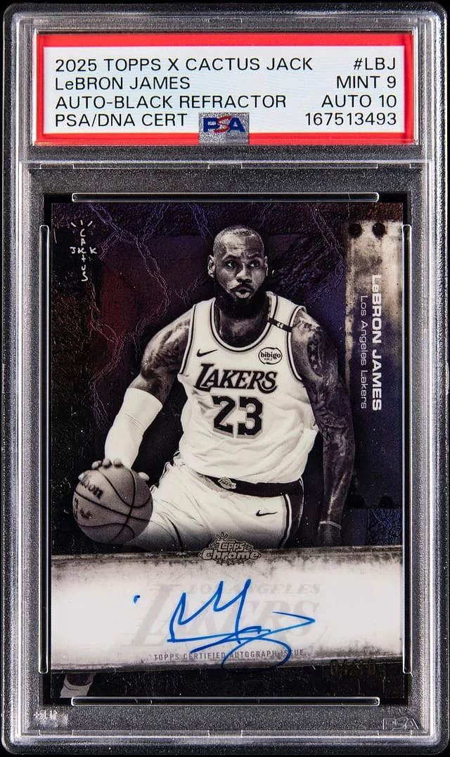 2025-26 Topps LeBron James X Cactus Jack Autograph Black Refractor #BV-LBJ card image
