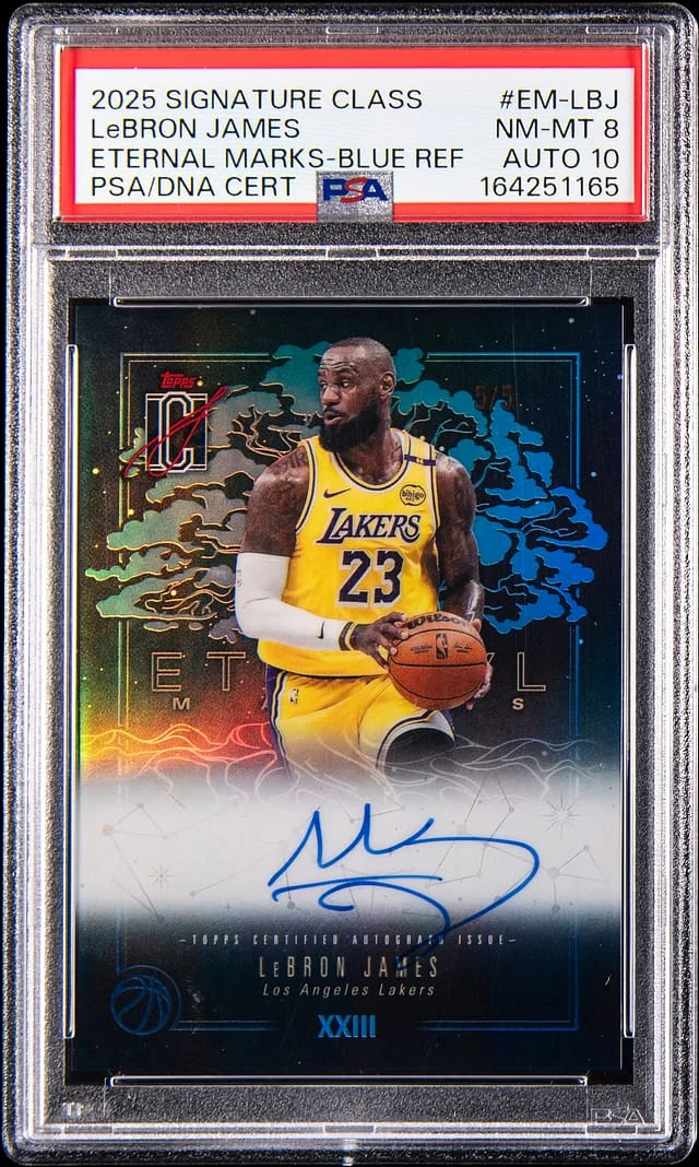 2025-26 Topps LeBron James Signature Class Eternal Marks Blue Refractor #EM-LBJ card image
