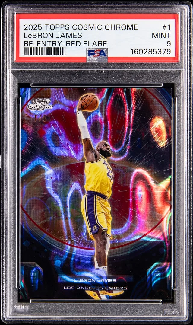 2025-26 Topps LeBron James Cosmic Chrome Re-Entry Red Flame #REE-1 card image